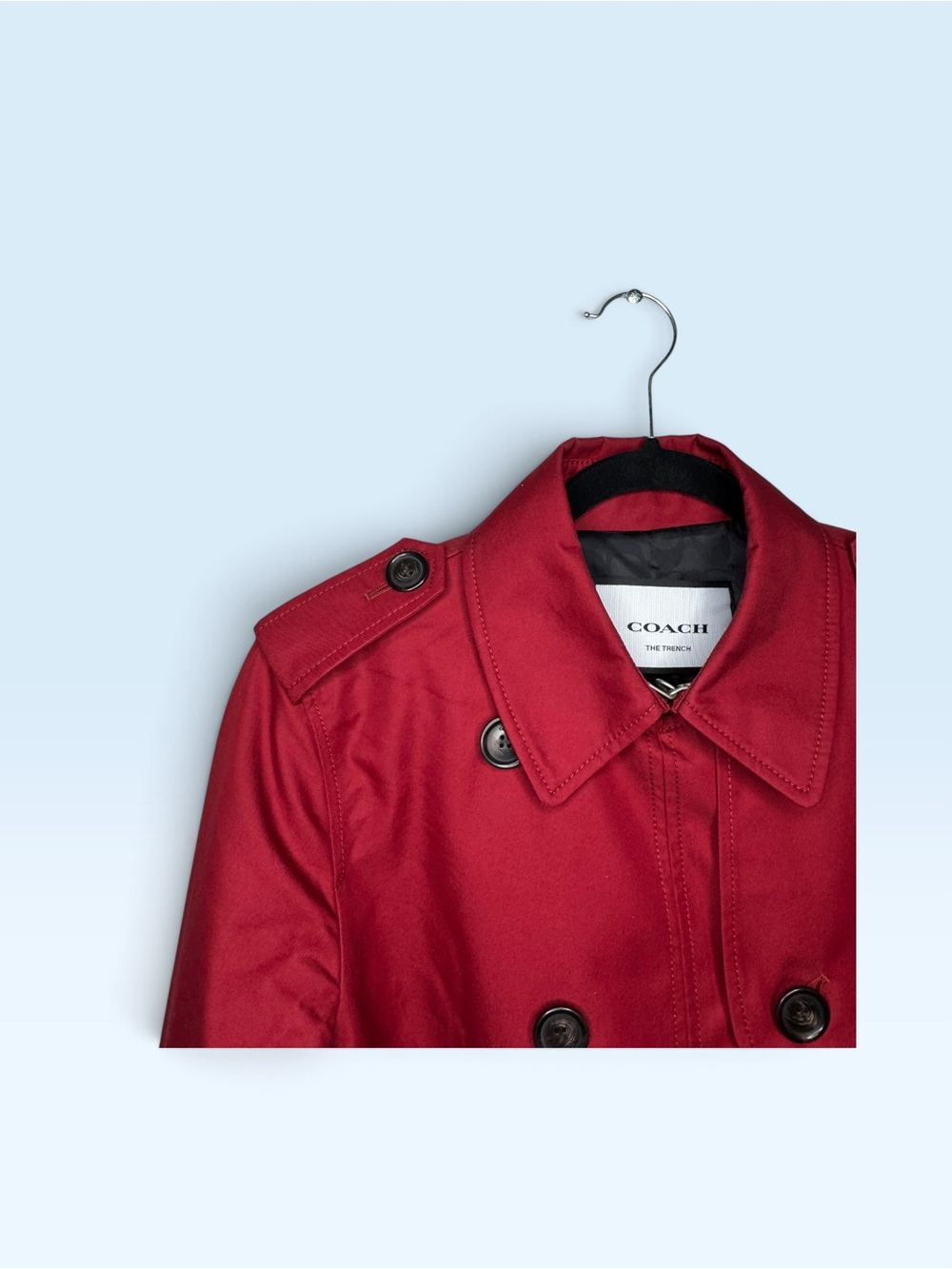 Coach Mid Trench Coat Ruby Red - Picture 4 of 9